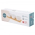 Regular set of 3 square dips made of cream porcelain 150 ml on a bamboo base 28x8.5x1cm Regular set of 3 square dips made of cream porcelain 150 ml on a bamboo base 28x8.5x1cm
