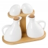 Regular 4-piece porcelain spice set with bamboo base Regular 4-piece porcelain spice set with bamboo base