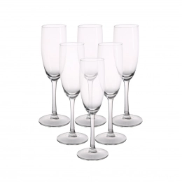 Diamond set of 6 champagne glasses 180 ml