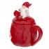 Кружка Доломитовая Санта с крышкой 13.5x10x15.5см, красная Кружка Доломитовая Санта с крышкой 13.5x10x15.5см, красная