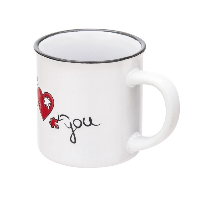 
                                            Porcelite mug with rim 320 ml dec. Me and you
                                            