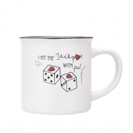 Porcelite mug with rim 320 ml dec. Jackpot