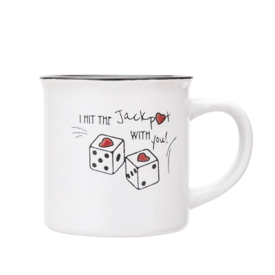 
                                            Porcelite mug with rim 320 ml dec. Jackpot
                                            