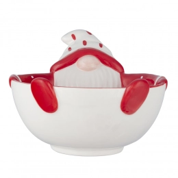 Dolomite bowl 16x14x10,5 cm, dec. Gnome