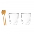 Andrea set of 2 thermal glesses 300 ml and 2 spoons in gold color Andrea set of 2 thermal glesses 300 ml and 2 spoons in gold color