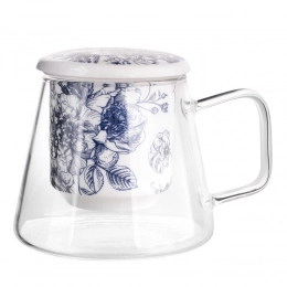 Elisabeth glass mug with porcelain filter and lid 300 ml color box