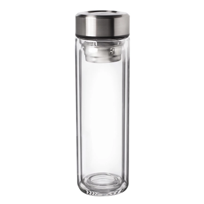 
                                                Bottle with steel lid and short filter 400ml high borosilicate glass
                                                