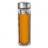 Bottle with steel lid and short filter 400ml high borosilicate glass Bottle with steel lid and short filter 400ml high borosilicate glass