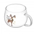 Стеклянный кружка, 430 мл, с изображением оленя. Стеклянный кружка, 430 мл, с изображением оленя.