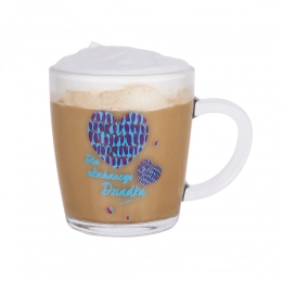 Glass mug 350ml with decor