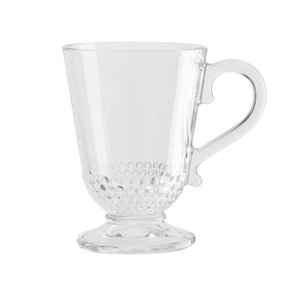 
                                            Siena glass mug on foot 320 ml dec. pearls
                                            