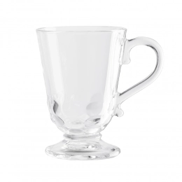 Siena glass mug on foot 320 ml dec. beads