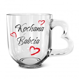 Glass mug with decoration 310ml