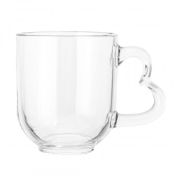 Glass mug with heart shape ear 310 ml