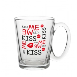 Glass Mug 300ml with decoration