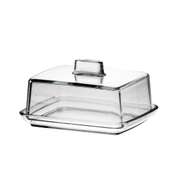 Glass butter dish 14,5x12x7 cm
