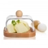 Wooden butter dish with glass lid 13,5cm