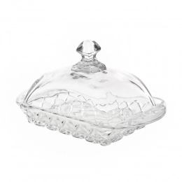 Karo glass butter dish 17x11 cm