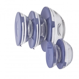 Glass bowl set of 5 pcs with BLUE covers