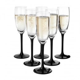 Onyx set of 6 champagne glasses 180ml