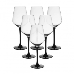 Rubin Black set of 6 pcs white wine glasses 290 ml