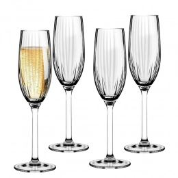 Plisse set of 4 pcs champagne glasses 210ml