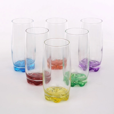 
                                            Set of 6 glasses high 350ml painted bottom
                                            