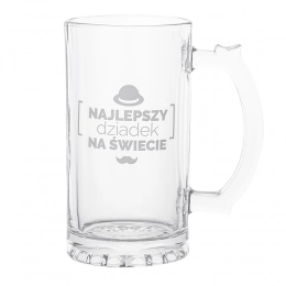 Beer glass with décor in one side 500 ml color box