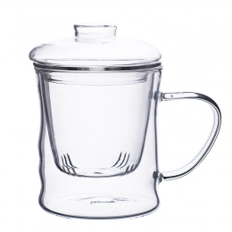 Andrea high borosilicate glass with glass infuser 350ml color box