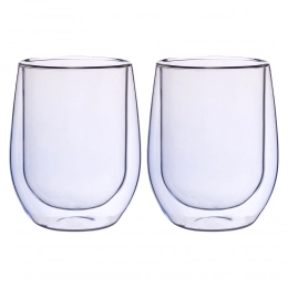 Set of 2pcs high borosilicate glass with color 300ml