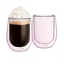 Set of 2pcs high borosilicate glass with color 300ml