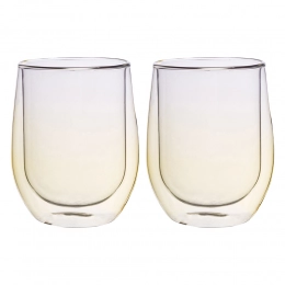 Set of 2pcs high borosilicate glass with color 300ml