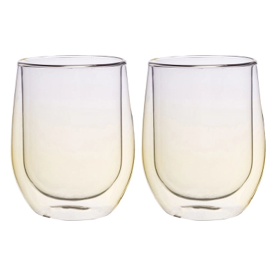 
                                            Set of 2pcs high borosilicate glass with color 300ml
                                            
