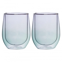 Set of 2pcs high borosilicate glass with color 300ml