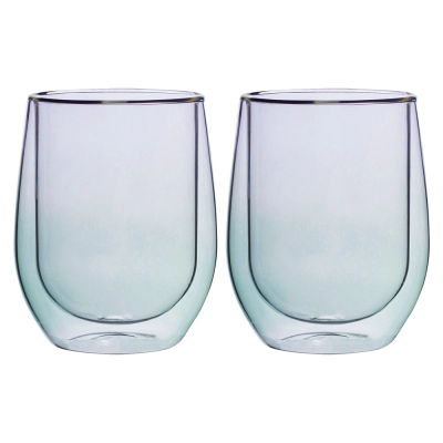 
                                            Set of 2pcs high borosilicate glass with color 300ml
                                            