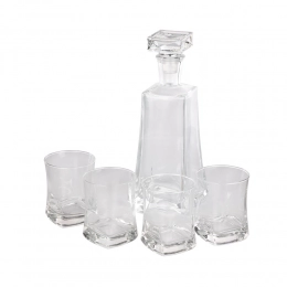 5pcs set whisky decanter 0,75l + 4pcs glass 280ml