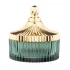 Glass container with gold-colored lid 16x14,5 cm green Glass container with gold-colored lid 16x14,5 cm green