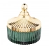 Glass container with gold-colored lid 16x14,5 cm green Glass container with gold-colored lid 16x14,5 cm green