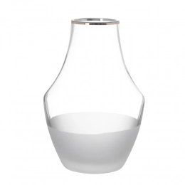 Glass vase 13,5x13,5x20,5 cm with a frosted effect and gold rim (color box)