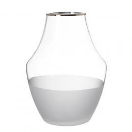 Glass vase 17x17x25 cm with a frosted effect and gold rim (color box)