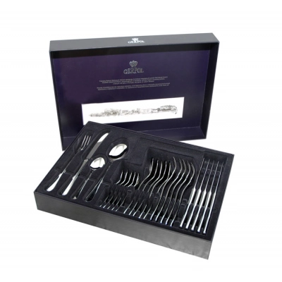 
                                            Набор столовых приборов BELLA из 24 штук, полированный, с флокированными ручками.
                                            