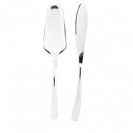 Future set of cake knife and spatula in a flock box