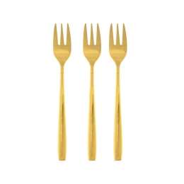 Gold Dream cake forks set of 3 pcs. on blister in gold color