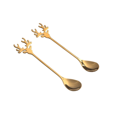 
                                            Set of 2 decorative spoons in a color box, dec. gold reindeer
                                            
