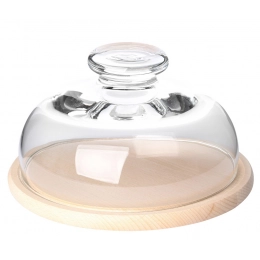 Cheese container with wooden bottom dia.22cm