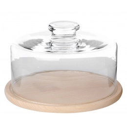 Cheese container with wooden bottom dia.24cm