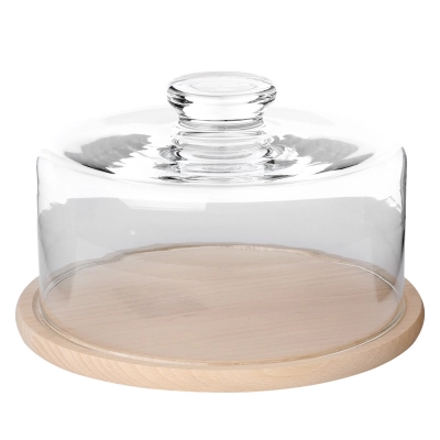 
                                            Контейнер для сыра с деревянным дном диаметром 24 см
                                            