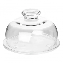 Cheese container with glass bottom dia.22cm