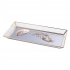 Golden honey glass tray with a mirror 29x16 cm Golden honey glass tray with a mirror 29x16 cm