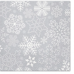 Napkins Snowflakes and stars silver